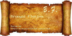 Brunyai Florina névjegykártya
